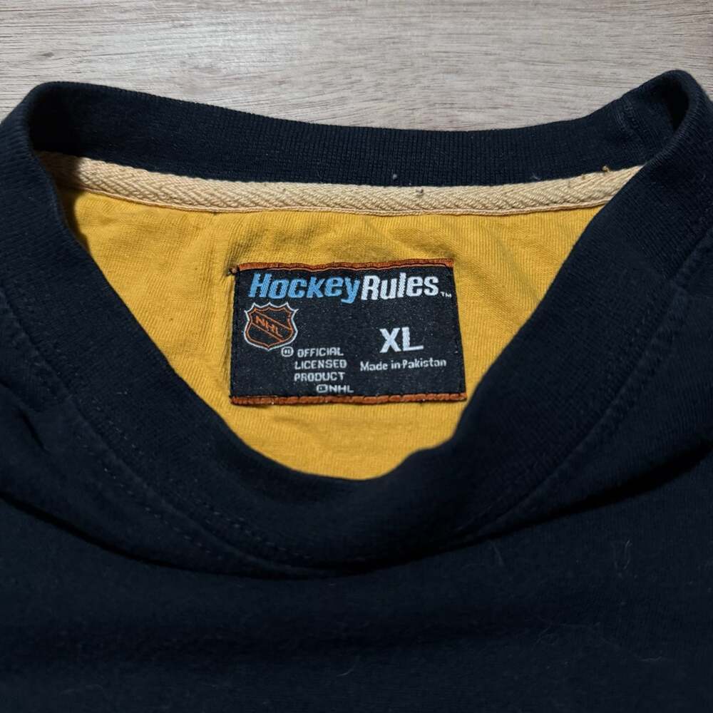 Vintage Y2K Boston Bruins HockeyRules NHL Black Crewneck Sweatshirt XL - Picture 2 of 3